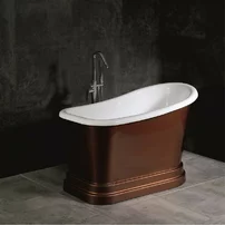 Cada freestanding Inter Ceramic acril finisaj cupru-alb 130x72.5 cm