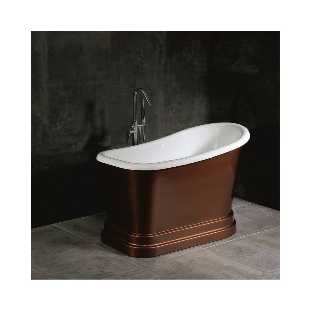 Cada freestanding Inter Ceramic acril finisaj cupru-alb 130x72.5 cm