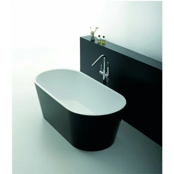 Cada freestanding Inter Ceramic acril negru-alb 170x80 cm LB1708B