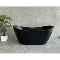 Cada freestanding Inter Ceramic negru 170x80 cm