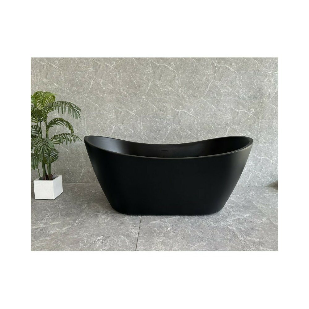Cada freestanding Inter Ceramic negru 170x80 cm