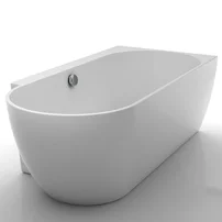 Cada freestanding Kreiner Ceylon 166x80 cm finisaj alb dreapta lipita de perete BTW