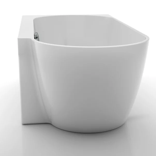 Cada freestanding Kreiner Ceylon 166x80 cm finisaj alb dreapta lipita de perete BTW picture - 2