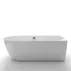 Cada freestanding Kreiner Ceylon 166x80 cm finisaj alb dreapta lipita de perete BTW picture - 4