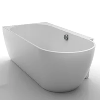 Cada freestanding Kreiner Ceylon 166x80 cm finisaj alb stanga lipita de perete BTW