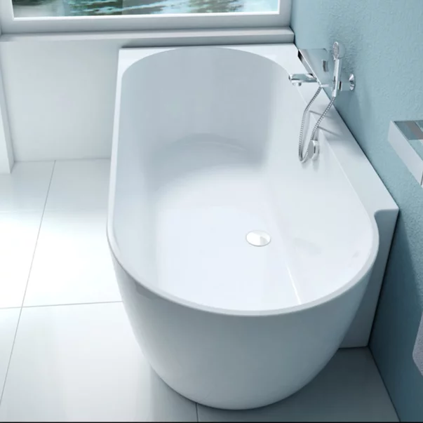 Cada freestanding Kreiner Ceylon 166x80 cm finisaj alb stanga lipita de perete BTW picture - 2