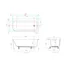 Cada freestanding Kreiner Maggie 160x75 cm finisaj alb dreapta lipita de perete BTW picture - 5