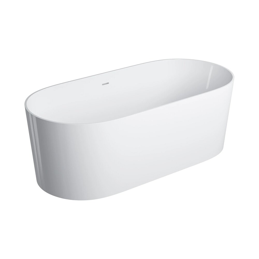 Cada freestanding Omnires Ovo M+ compozit alb lucios 160x75 cm