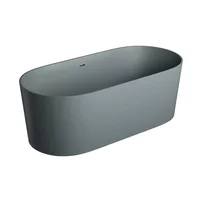 Cada freestanding Omnires Ovo M+ compozit gri mat cenusa 160x75 cm
