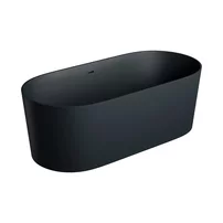 Cada freestanding Omnires Ovo M+ compozit negru lava mat 160x75 cm