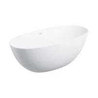 Cada freestanding Omnires Shell M+ compozit alb mat 160x75 cm cu preaplin