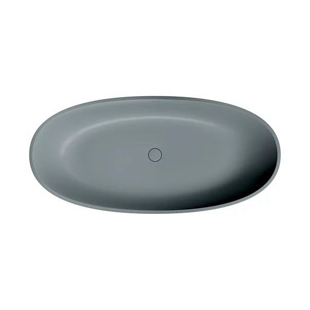 Cada freestanding Omnires Shell M+ compozit gri mat cenusa 160x75 cm cu preaplin picture - 2