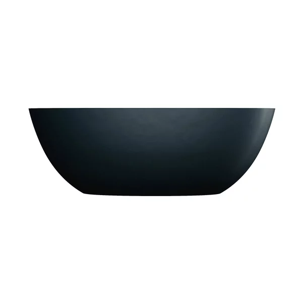 Cada freestanding Omnires Shell M+ compozit negru lava mat 160x75 cm cu preaplin picture - 3