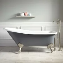 Cada freestanding retro Inter Ceramic acril gri-alb 162.5x69.5 cm