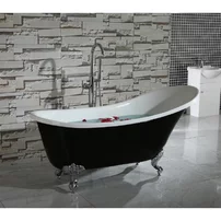 Cada freestanding retro Inter Ceramic acril negru-alb 162.5x69.5 cm
