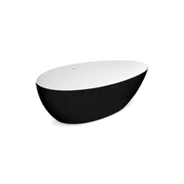 Cada freestanding Rune Agg alb-negru 160x82 cm