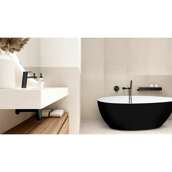 Cada freestanding Rune Agg alb-negru 160x82 cm picture - 2