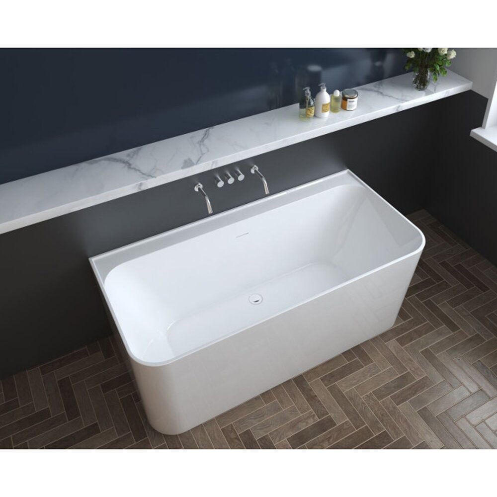 Cada freestanding Rune Algiz acril alb mat 160x75 cm lipita de perete, BTW
