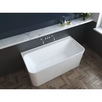 Cada freestanding Rune Algiz BTW acril alb mat 160x75 cm cu dop Click-Clack crom
