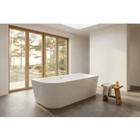 Cada freestanding Rune Birka acril alb lucios 170x75 cm montaj dreapta lipita de perete, BTW