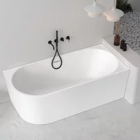 Cada freestanding Rune Birka BTW acril alb lucios 170x80 cm montaj dreapta