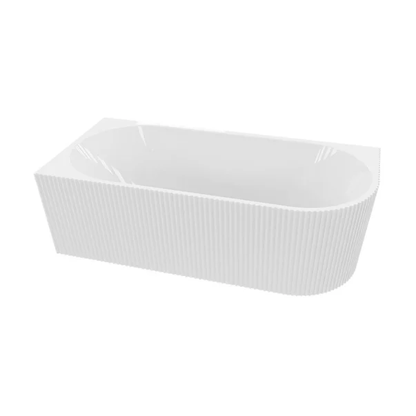 Cada freestanding Rune Birka riflat BTW acril alb lucios 170x80 cm ...