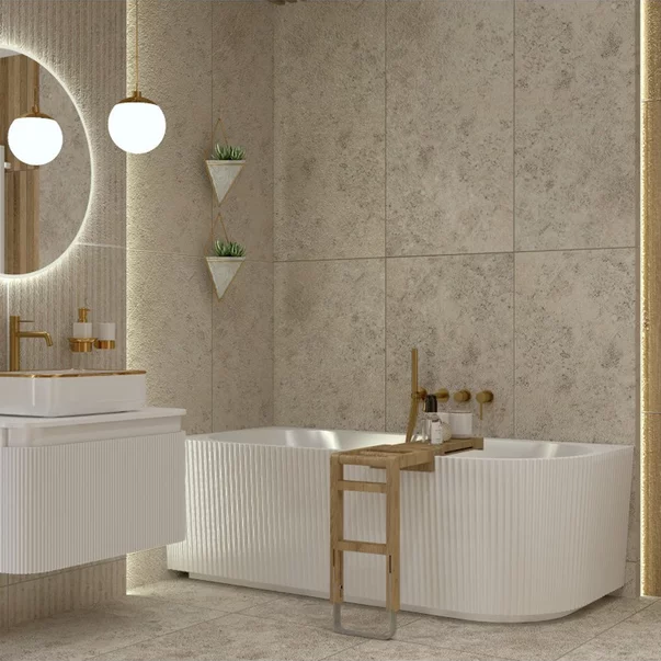 Cada freestanding Rune Birka riflat BTW acril alb lucios 170x80 cm ...