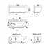 Cada freestanding Rune Birka Rund acril alb lucios 170x75 cm cu montare pe dreapta lipita de perete, BTW picture - 8