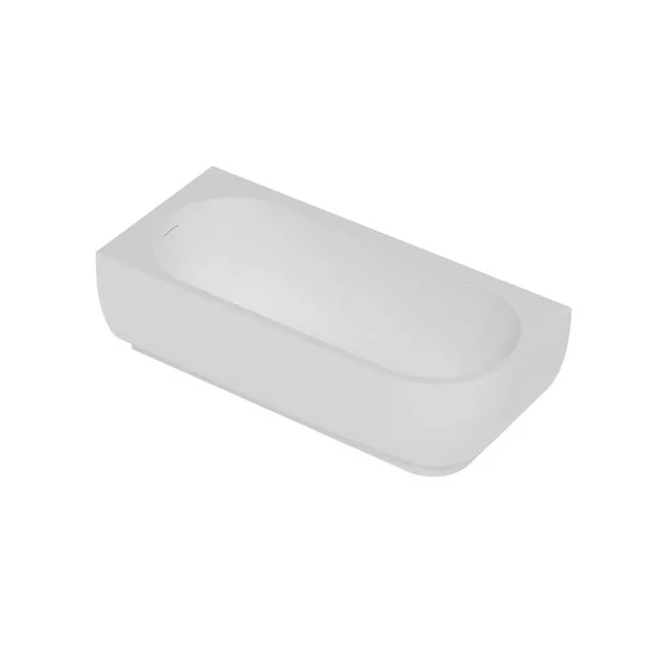 Cada freestanding Rune Birka Rund acril alb lucios 170x75 cm cu montare pe stanga lipita de perete, BTW picture - 3