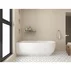 Cada freestanding Rune Birka Rund acril alb lucios 170x75 cm cu montare pe stanga lipita de perete, BTW picture - 2