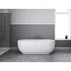 Cada freestanding Rune Birka Rund acril alb lucios 160x75 cm lipita de perete, BTW picture - 2