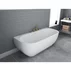 Cada freestanding Rune Birka Rund acril alb lucios 160x75 cm lipita de perete, BTW picture - 1