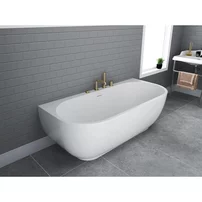 Cada freestanding Rune Birka  Rund BTW acril alb lucios 160x75 cm