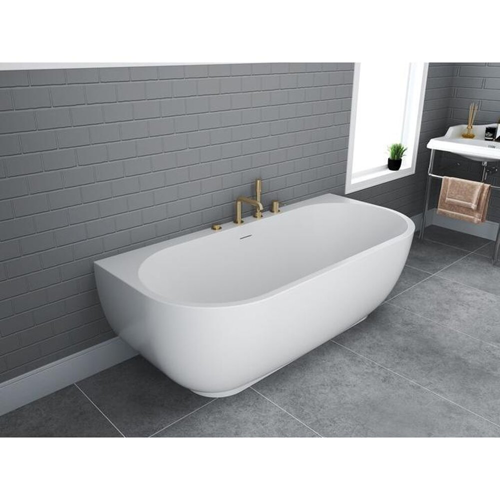 Cada freestanding Rune Birka Rund acril alb lucios 160x75 cm lipitadeperete,BTW