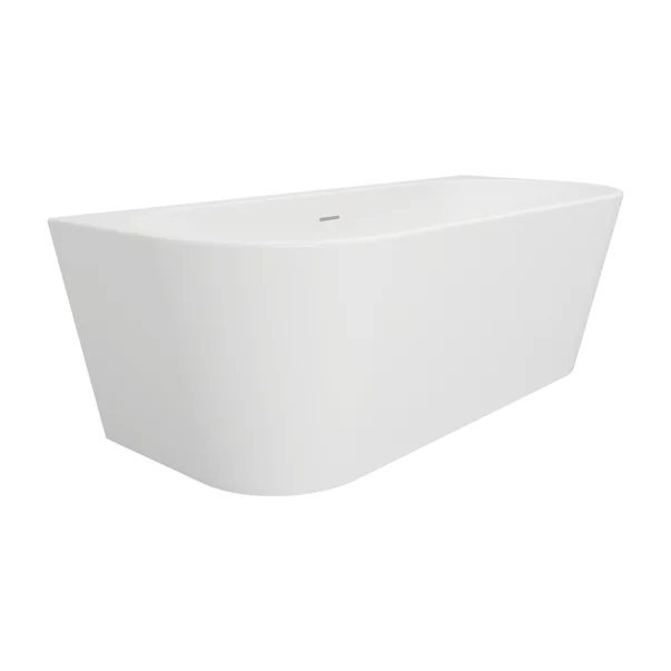 Cada freestanding Rune Birka Tykk 150x75 cm finisaj alb lucios lipita de perete, BTW picture - 2