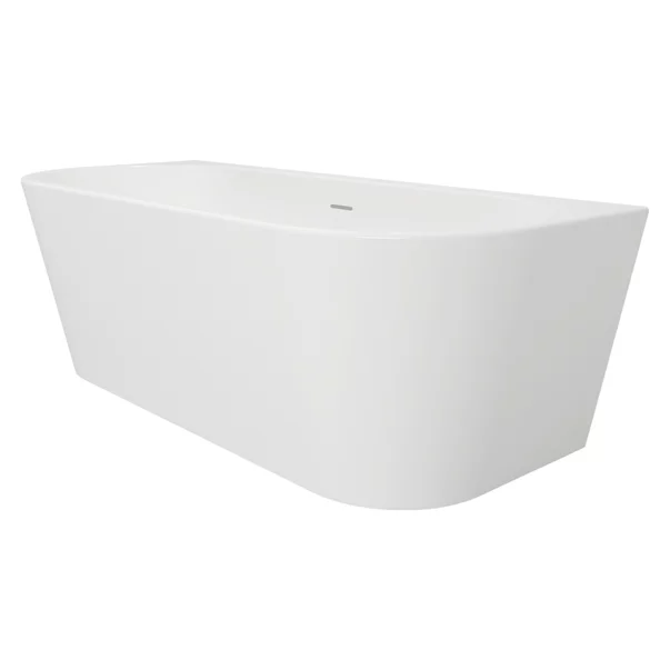 Cada freestanding Rune Birka Tykk 150x75 cm finisaj alb lucios lipita de perete, BTW picture - 5