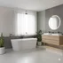 Cada freestanding Rune Birka Tykk 150x75 cm finisaj alb lucios lipita de perete, BTW picture - 3
