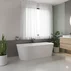Cada freestanding Rune Birka Tykk 150x75 cm finisaj alb lucios lipita de perete, BTW picture - 1