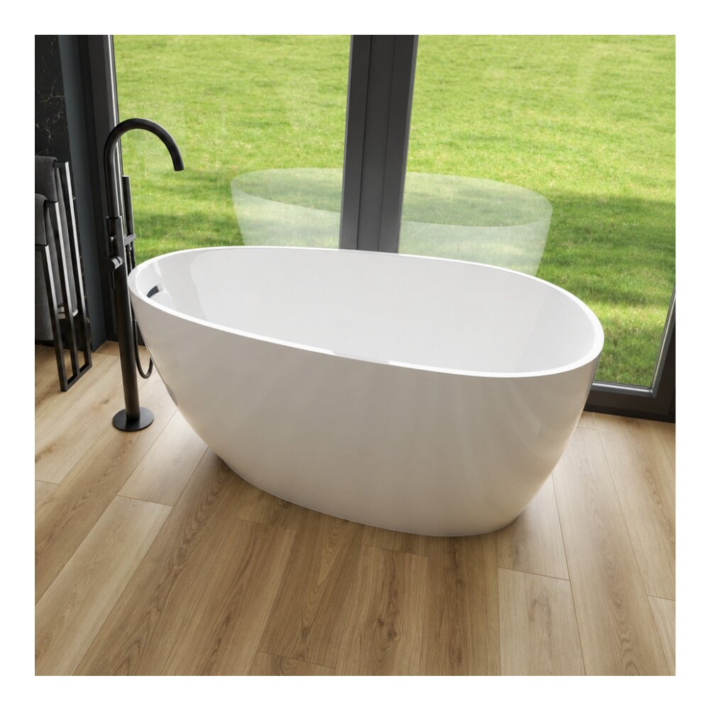 Cada freestanding Rune Hilda acril alb lucios 170x80 cm