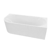 Cada freestanding Rune Birka acril alb riflat 170x80 cm montaj dreapta lipita de perete, BTW