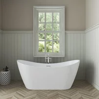 Cada freestanding Rune Runolf acril alb lucios 160x78 cm