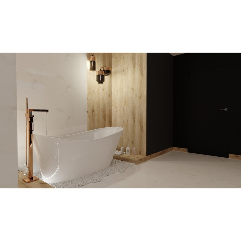 Cada freestanding Rune Toke acril alb lucios 170x75 cm