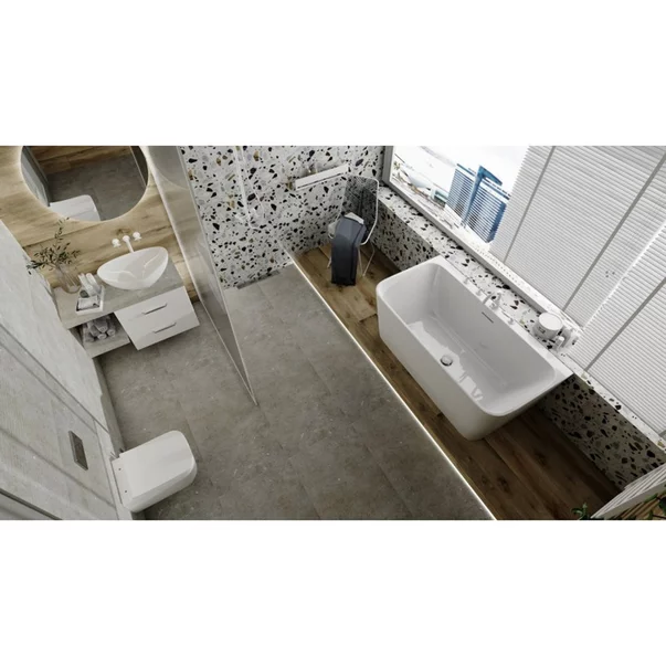 Cada freestanding Rune Vetur acril alb lucios 150x80 cm lipita de perete, BTW picture - 3
