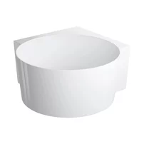 Cada pe colt asimetrica Omnires Ovo M+ compozit alb lucios 120x120 cm