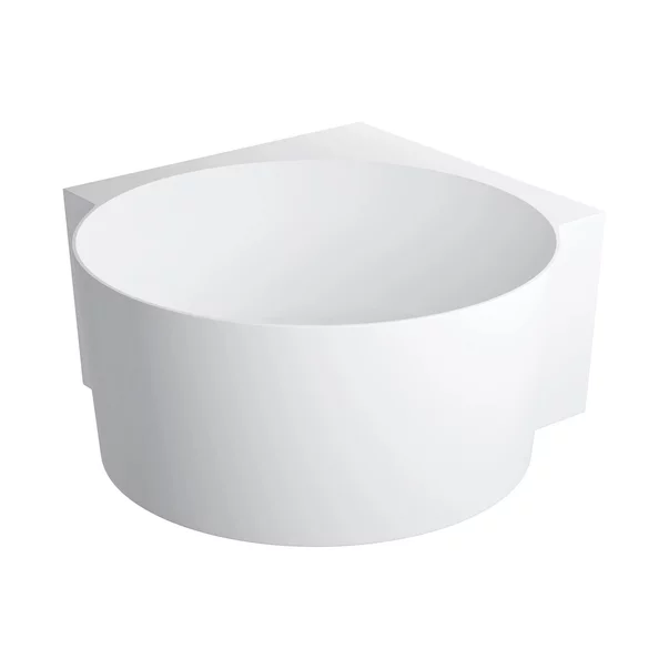 Cada pe colt asimetrica Omnires Ovo M+ compozit alb mat 120x120 cm picture - 2
