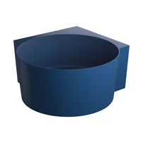 Cada pe colt asimetrica Omnires Ovo M+ compozit albastru midnight blue mat 120x120 cm