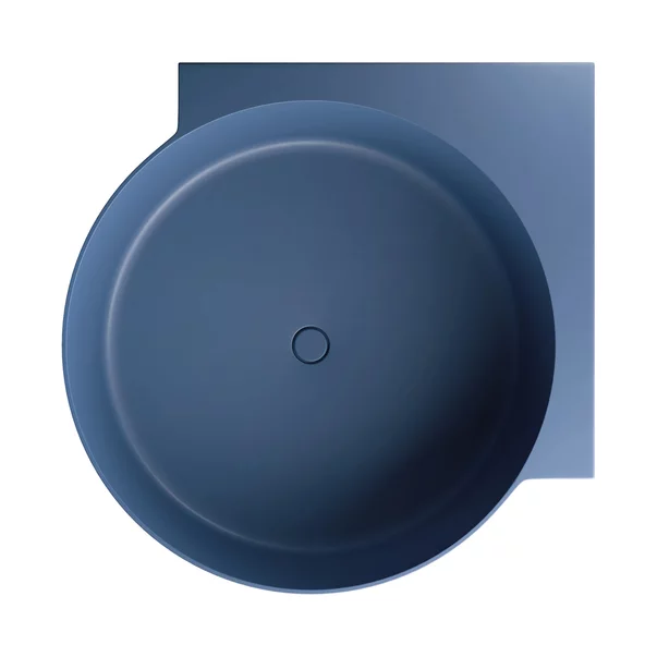 Cada pe colt asimetrica Omnires Ovo M+ compozit albastru midnight blue mat 120x120 cm picture - 2