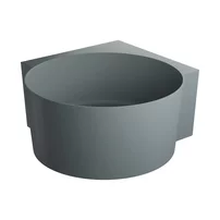 Cada pe colt asimetrica Omnires Ovo M+ compozit gri mat cenusa 120x120 cm