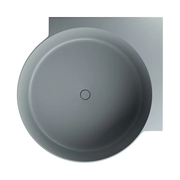 Cada pe colt asimetrica Omnires Ovo M+ compozit gri mat cenusa 120x120 cm picture - 2