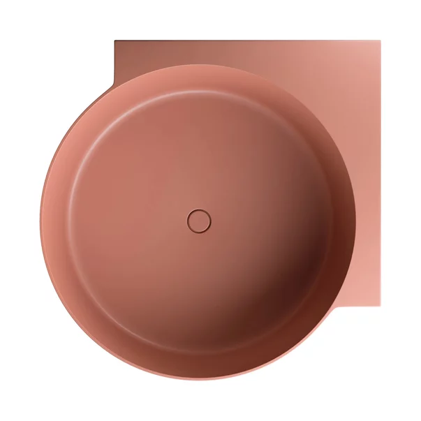 Cada pe colt asimetrica Omnires Ovo M+ compozit terracotta mat 120x120 cm picture - 2